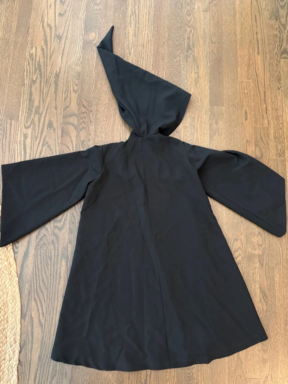 Kids Black Hooded Cloak with Burgundy Lining and House Crest